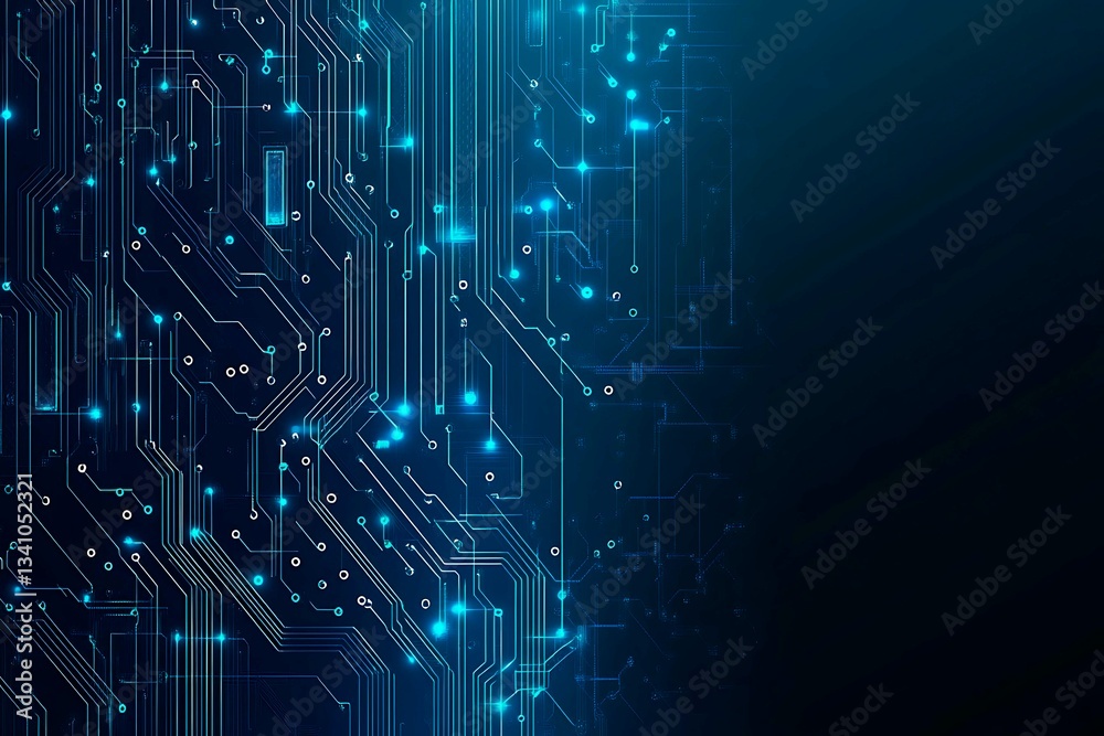 Abstract close-up of a glowing blue digital circuit board, showcasing intricate connections and technological design on a black background.
Abstract close-up of a glowing blue digital circuit board, showcasing intricate connections and technological design on a black background.