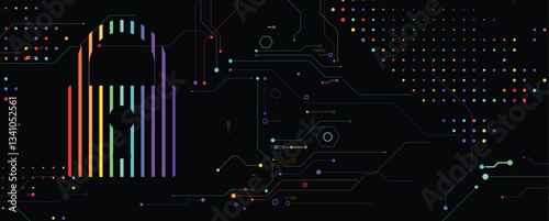 Cyber security online protection concept