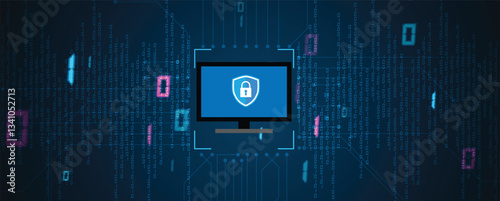 Cyber security online protection concept