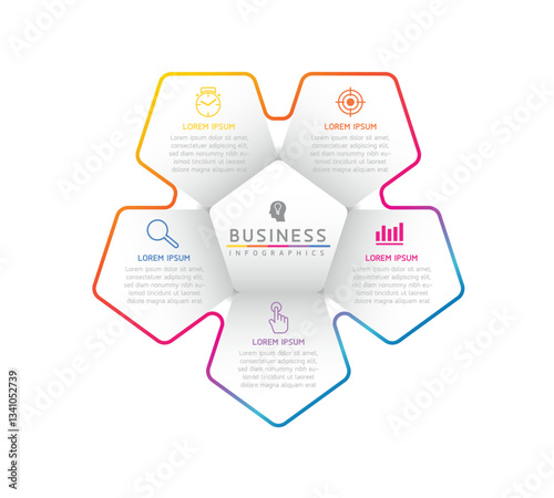 Vector business Presentation Connecting Steps Infographic Template
