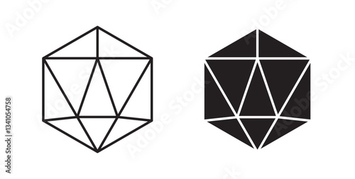 Dice d20 icons vectors graphic designs