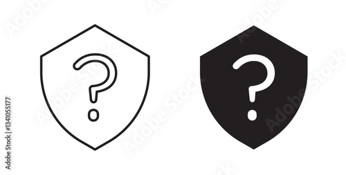 Shield interrogation icons vectors graphic designs