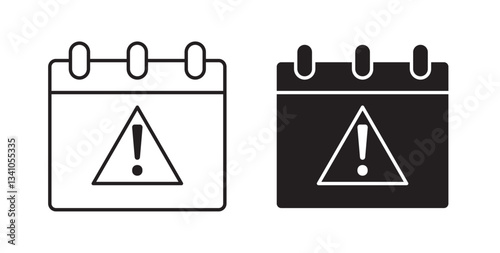 Calendar exclamation icons vectors graphic designs