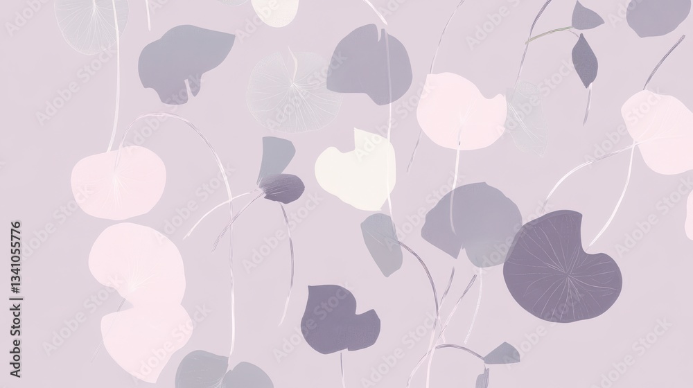 Fototapeta premium Delicate Pastel Floral Abstract Botanical Art Print