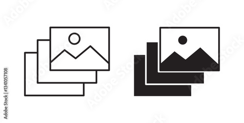 Gallery icons vectors graphic designs