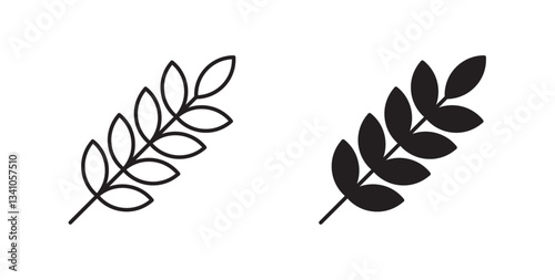 Wheat icons in black fill and line style