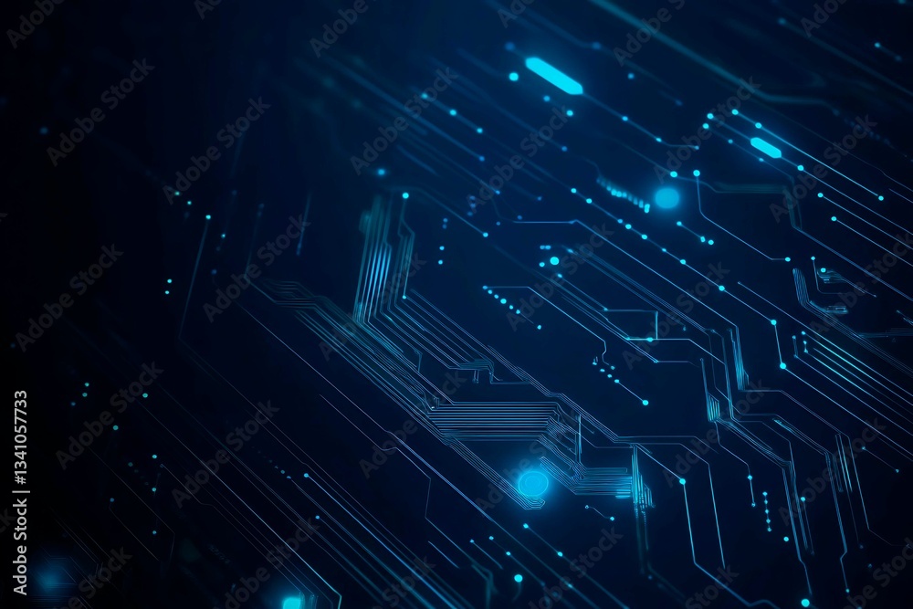 Abstract close-up of a glowing blue digital circuit board, showcasing intricate connections and technological design on a black background.
Abstract close-up of a glowing blue digital circuit board, showcasing intricate connections and technological design on a black background.