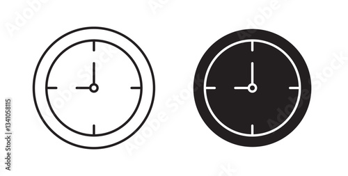Clock nine icons vectors graphic designs