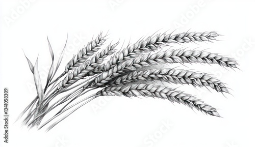 Wheat and Cereal Grain Illustration Rye Barley Spike Ear Bakery Food Concept