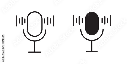 Microphone icons in black fill and line style