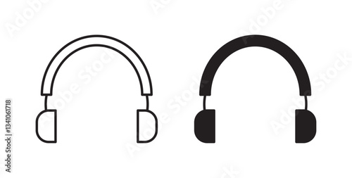 Headset icons in black fill and line style