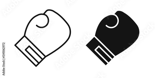 Boxing glove icons in black fill and line style