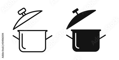 Pot icons in black fill and line style