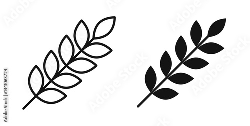 Wheat icons set for website design