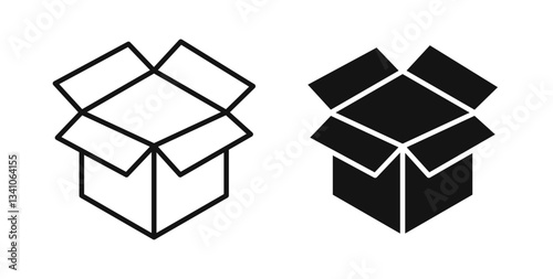 Open Box icons in black fill and line style