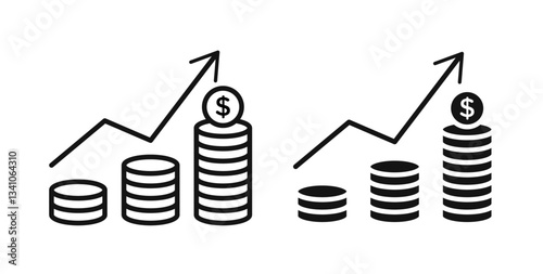 Earning icons in black fill and line style