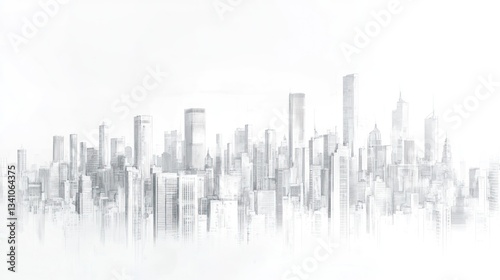 Urban Skyline Architectural Sketch