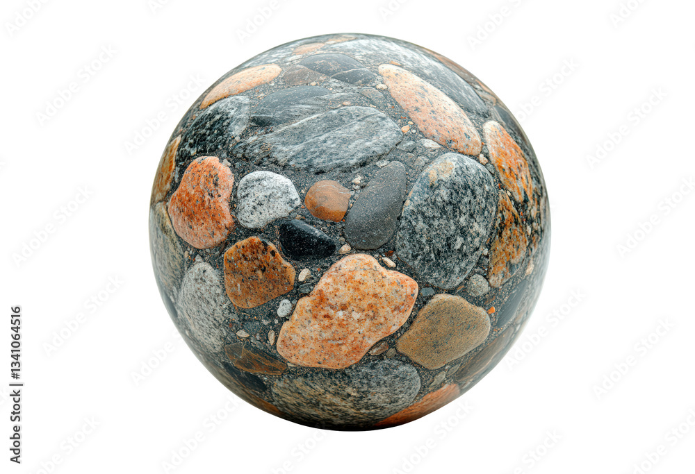 Spherical stone texture isolated on transparent background Spherical stone texture isolated on transparent background
