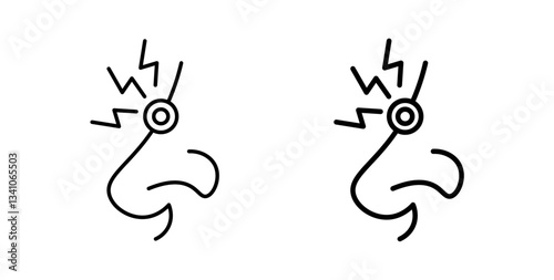 Nose pain icons vectors graphic designs