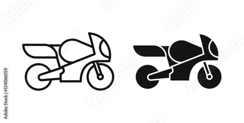 Motorcycle icons set for website design