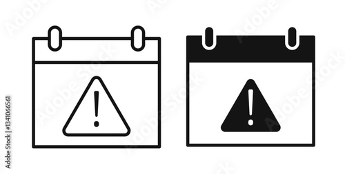 Calendar exclamation icons set for website design