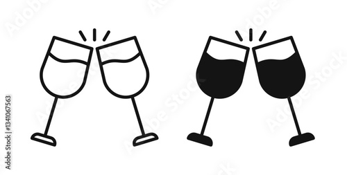 Glass-cheers icons in black fill and line style