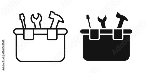 Toolbox icons in black fill and line style