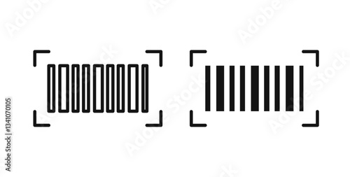 Barcode read icons set for website design