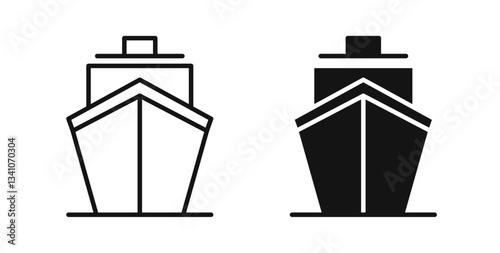 Ship icons in black fill and line style