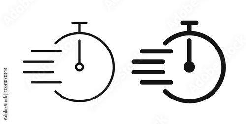 Time fast icons in black fill and line style