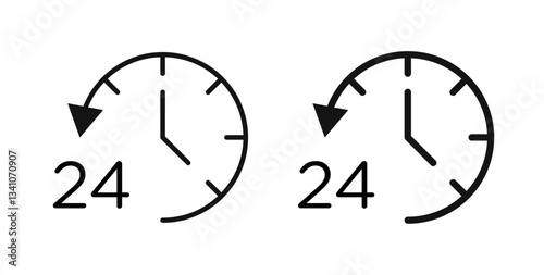 Time twenty four icons set for website design