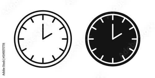 Clock two icons set for website design