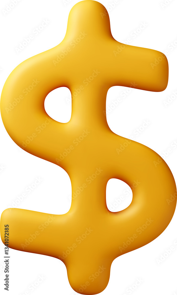 Obraz premium 3D USA dollar symbol, American financial sign.