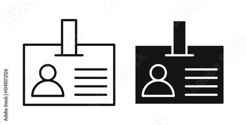 Id badge icons set for website design