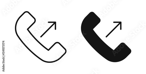 Call outgoing icons in black fill and line style