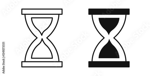 Hourglass end icons in black fill and line style