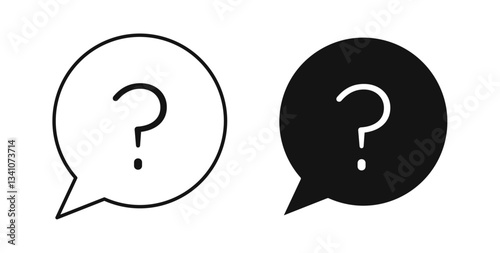 Comment question icons in black fill and line style