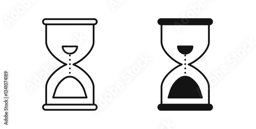 Hourglass end icons set for website design