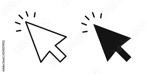 Cursor icons set in black colors on white background