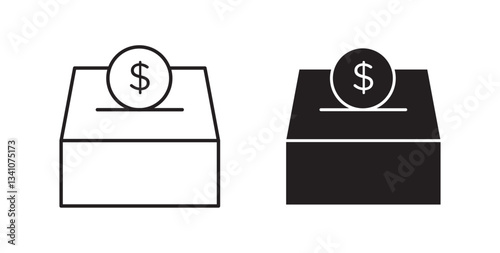 Donate icons in black fill and line style