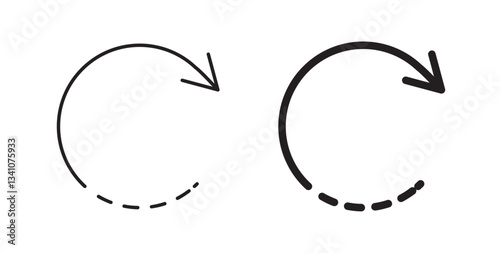 Rotate right icons in black fill and line style