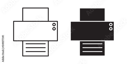 Print icons in black fill and line style