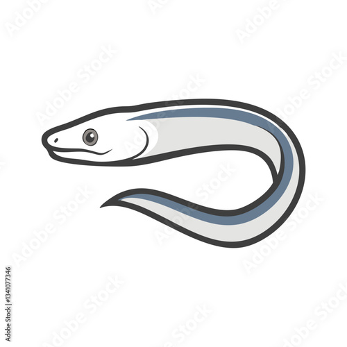Cartoon Eel Illustration Vector Design
