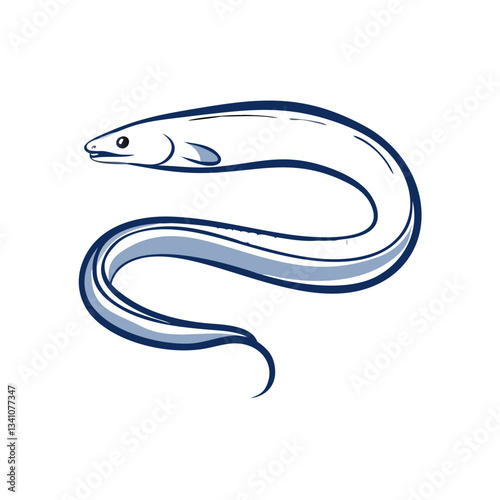 Simple Eel Illustration Vector Design
