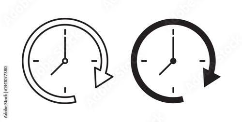 Past time icons in black fill and line style