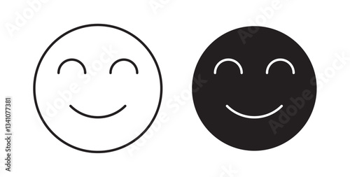 Smile icons in black fill and line style