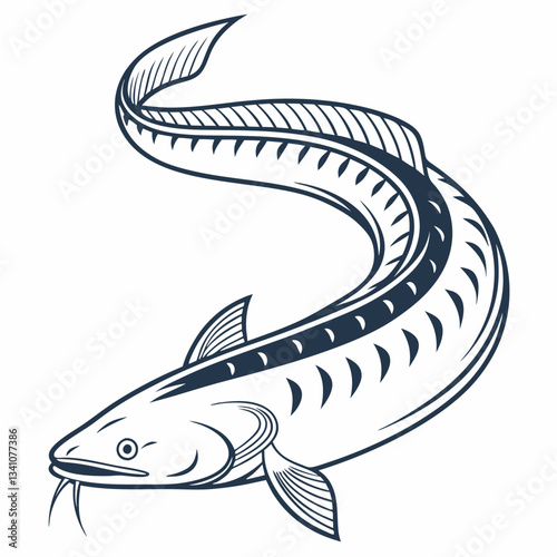 Eel Fish Illustration Vector Design
