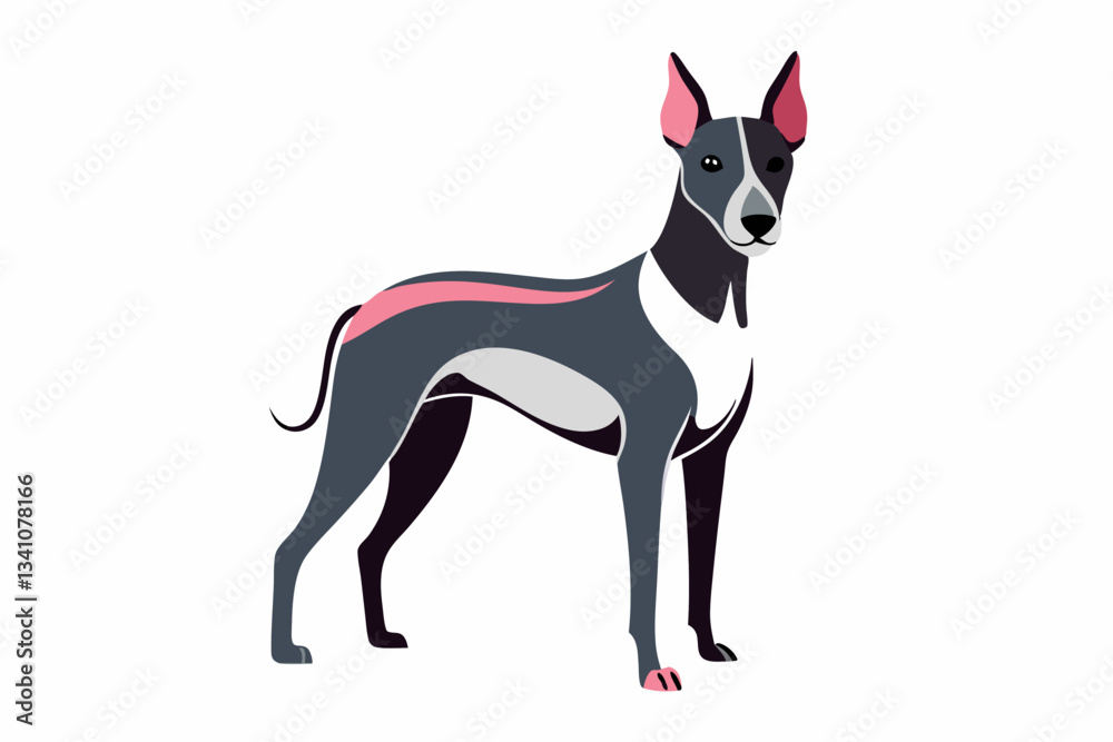 American Hairless Terrier dog illustration vector design for pet lovers American Hairless Terrier dog illustration vector design for pet lovers