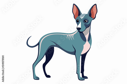 American Hairless Terrier standing pose illustration vector design

