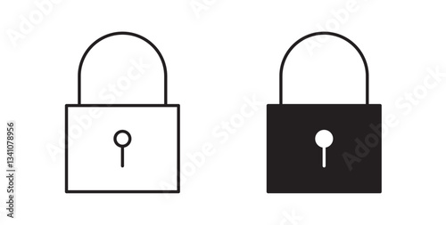 Lock icons set in black colors on white background